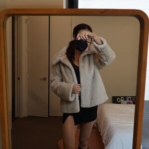 Abercrombie & Fitch Soft Cream Teddy Jacket